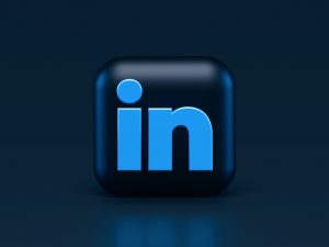 3D modrá ikona LinkedInu