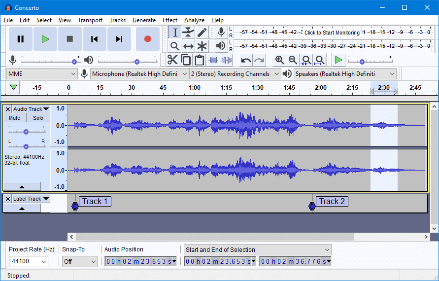 Audacity - program pro nahrávání zvuku