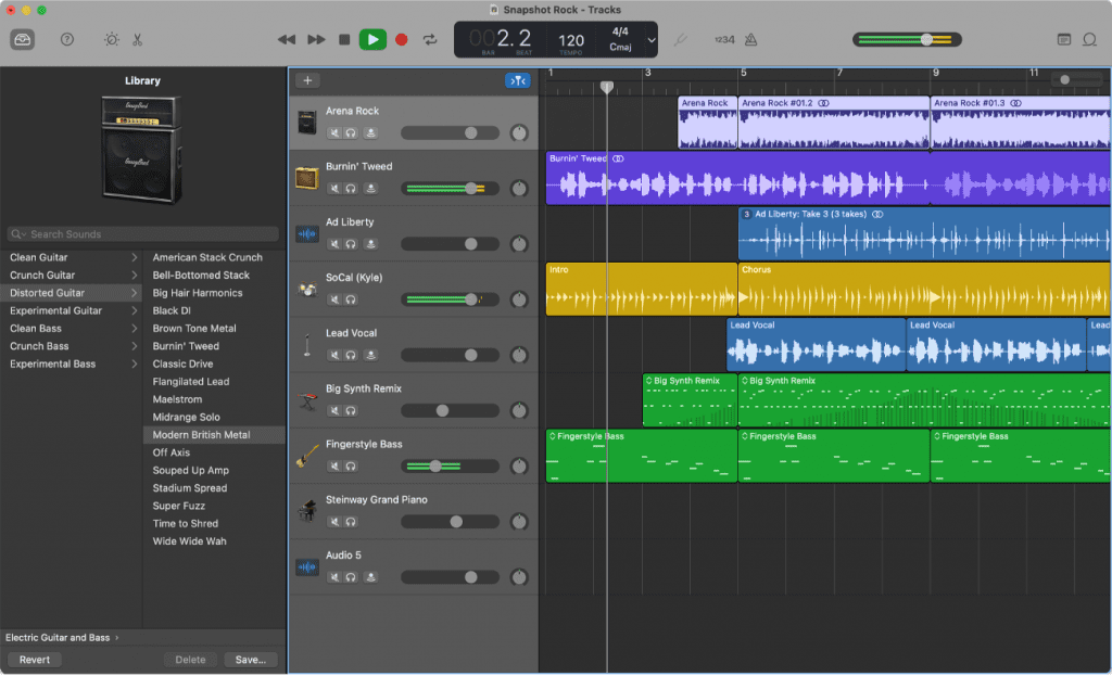 GarageBand - software pro nahrávání a úpravu zvuku