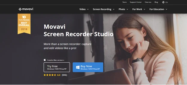 Movavi screen recorder studio webpage. Zdroj: thedigitalmerchant.com